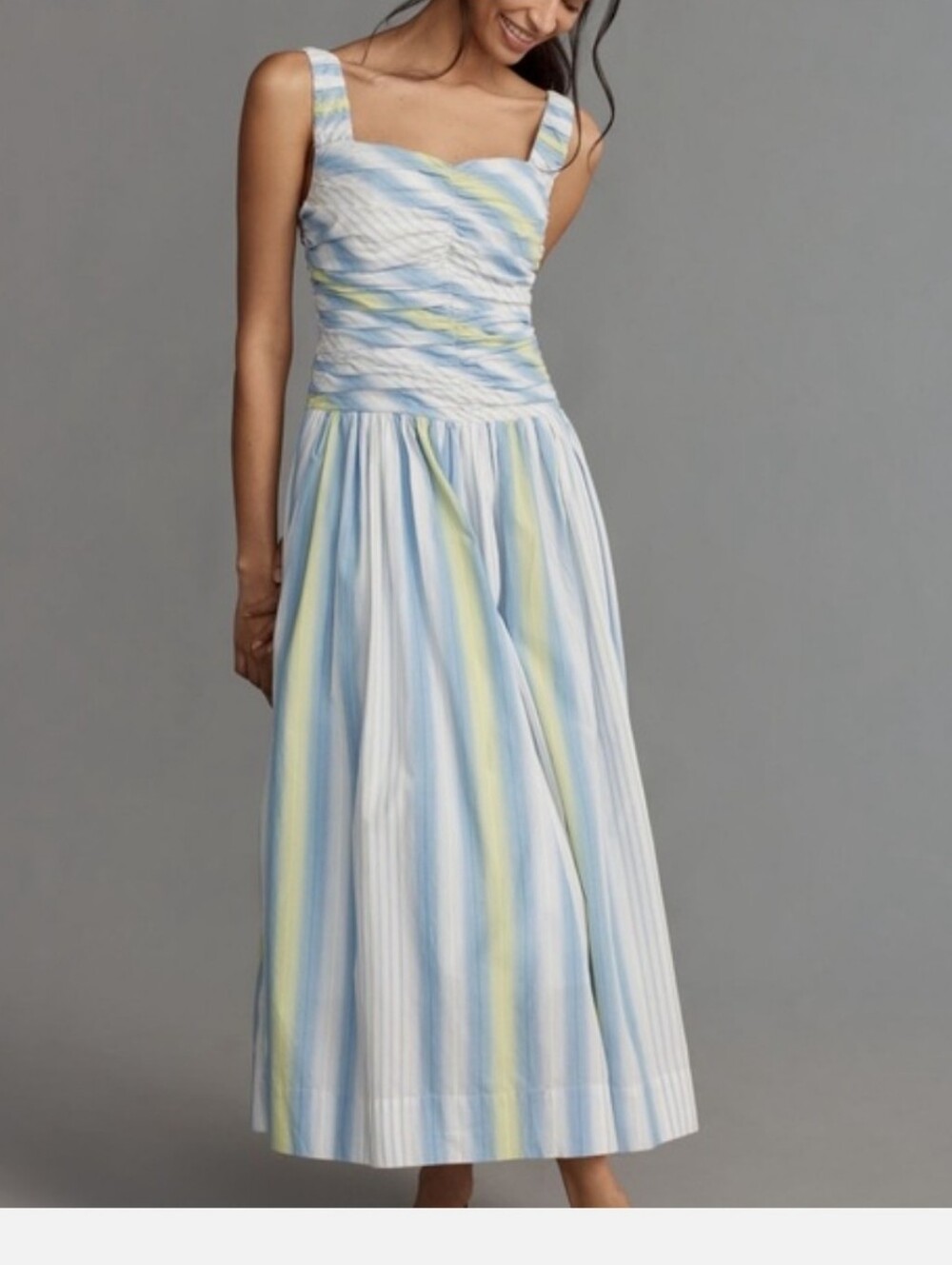 Anthropologie Square Neck Drop Waist Maxi XXS
